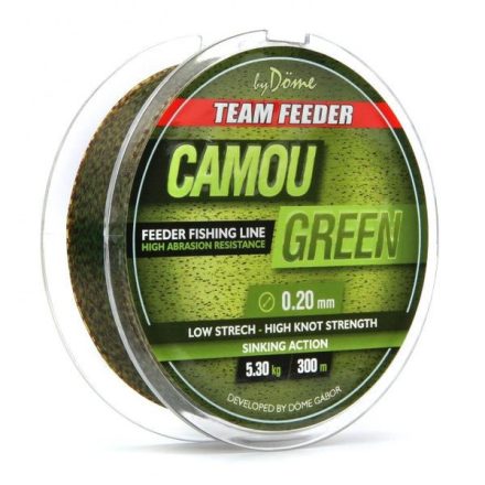 By Döme Team Feeder Camou Green 300m/0.25mm monofil zsinór