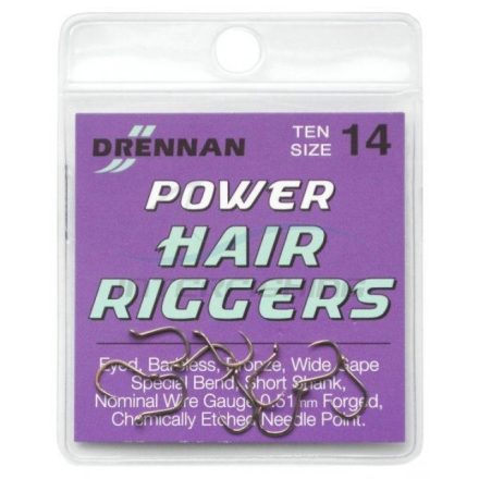 Drennan Power hair rigger horog 10-es /szemes, szakáll nélküli/