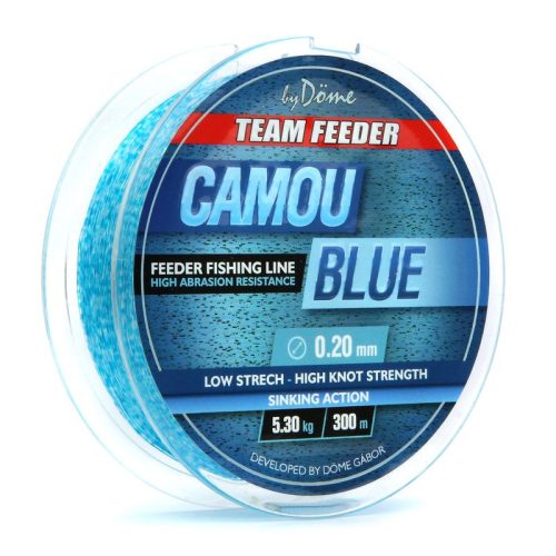 By Döme Team Feeder Camou Blue 300m/0.20mm monofil zsinór