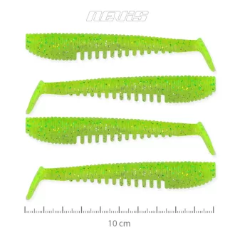 Nevis Impulse Shad 10cm 4db/cs (Flash Chartreuse)