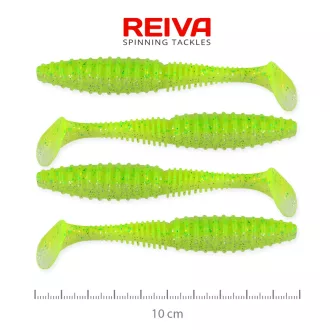 Reiva Zander Power Shad 10cm 4db/cs (Flash Chartreuse)