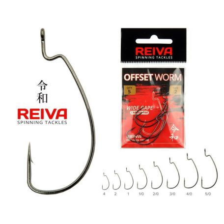 Reiva Offset Worm 1/0-as horog 5db/cs