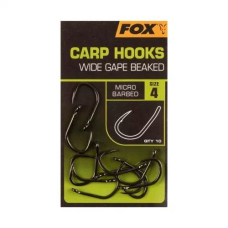 Fox Carp Hooks - Wide Gape - size 4