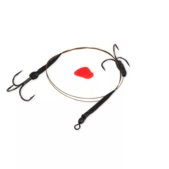   Fox Rage Predator Twin Treble Trace - 2 horgos drót előke - 18kgs/40lbs Size 4