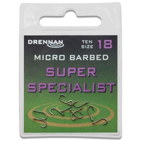 Drennan Super Specialist micro barbed horog 10-es