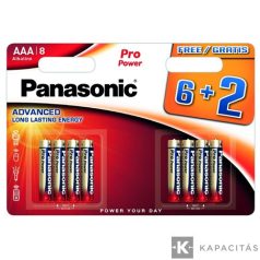   Panasonic LR03PPG/8BW 6+2F PR 1,5V AAA mikro tartós alkáli elem 8db/cs