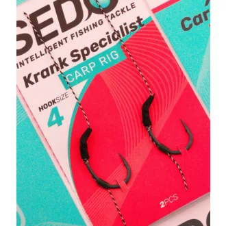   Sedo Krank Specialist Carp Rig Size 8 szakállas teflonbevonatú előkötött horog