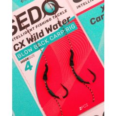   Sedo CX Wild Water Blow Back Carp Rig Size 4 szakállas teflonbevonatú előkötött horog